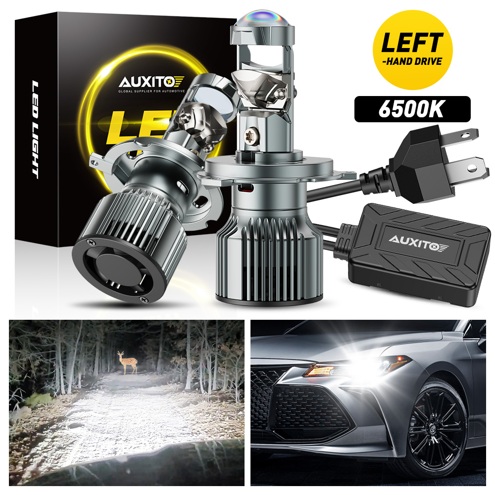 Universal Motorcycle Led Headlight Projector - 2Pcs AUXITO Canbus H4 LED Projector