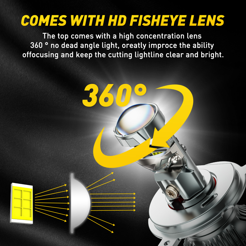 2Pcs AUXITO Canbus H4 LED Proj - Universal Motorcycle Led Headlight Projector 评论和价格